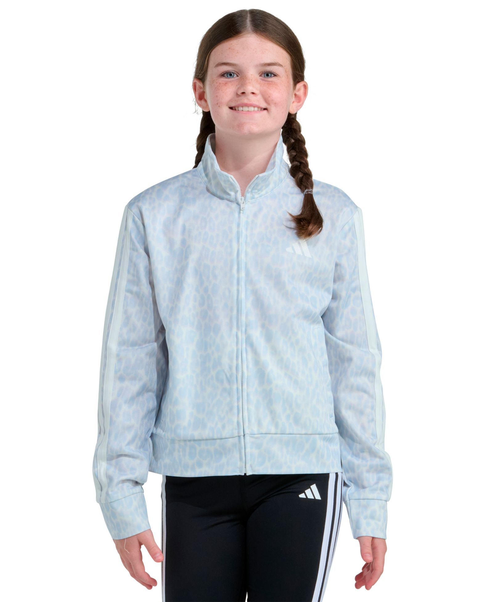adidas Girls' 8-16 Printed Long-Sleeve Jacket