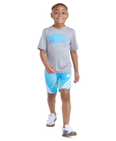 adidas Toddler and Little Boys' 2T-7 Short-Sleeve T-shirt and Shorts, 2-piece  Set
