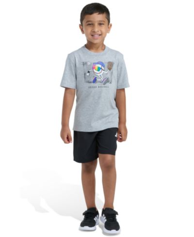 adidas Boys' 2T-7 Graphic T-Shirt and Shorts, 2-Piece Set