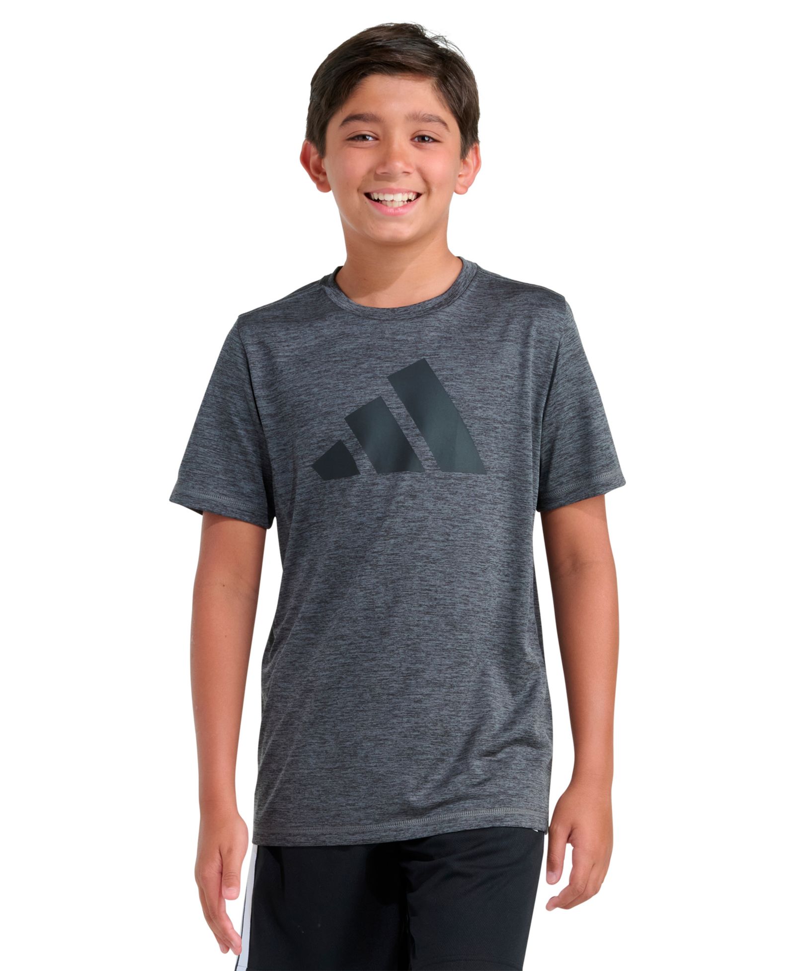 adidas Boys' 8-20 Short-Sleeve Essential Poly Mélange T-Shirt