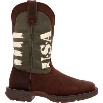 Durango Men's Rebel by Army Green USA Print Western Boot