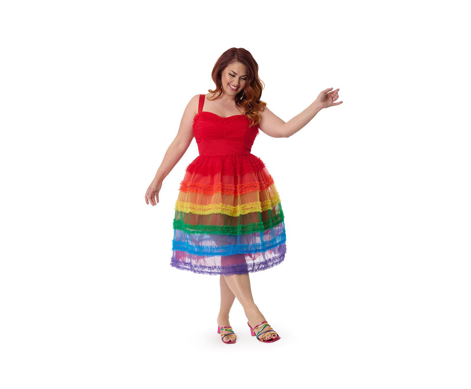 Женское платье Unique Vintage Plus Size с многослойной юбкой
