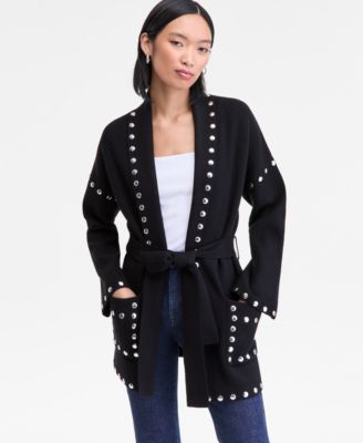 I.N.C. International Concepts Women's Studded Belted Cardigan, Macy's Exclusive