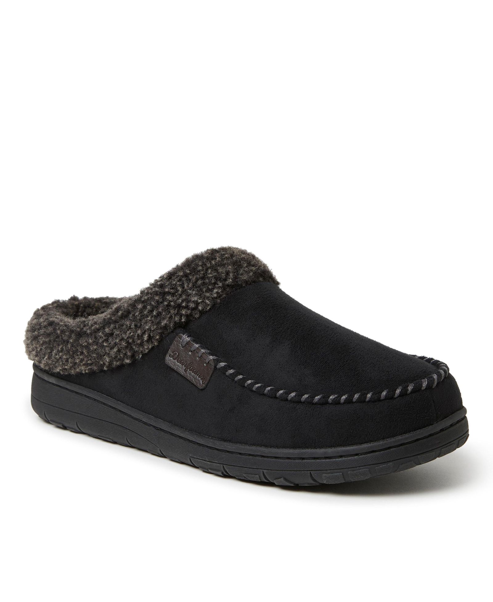 Dearfoams Men's Brendan Microsuede Moccasin Toe Clog Slipper