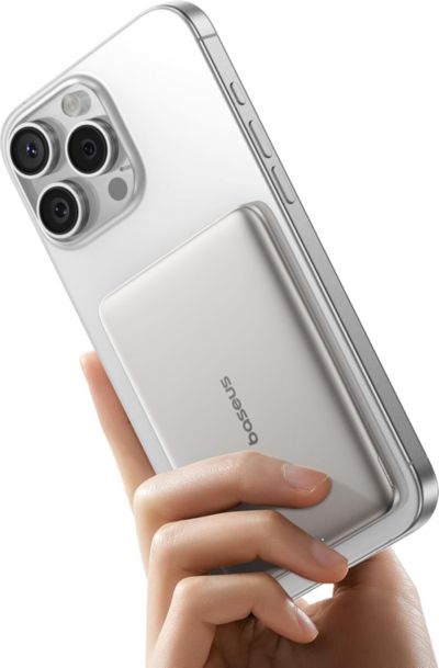 Внешний аккумулятор Baseus Picogo 5000mAh Ultra-Slim MagSafe, розовый