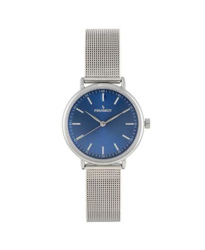 Женские часы Peugeot 30mm Blue Sleek Stainless Steel Mesh Band