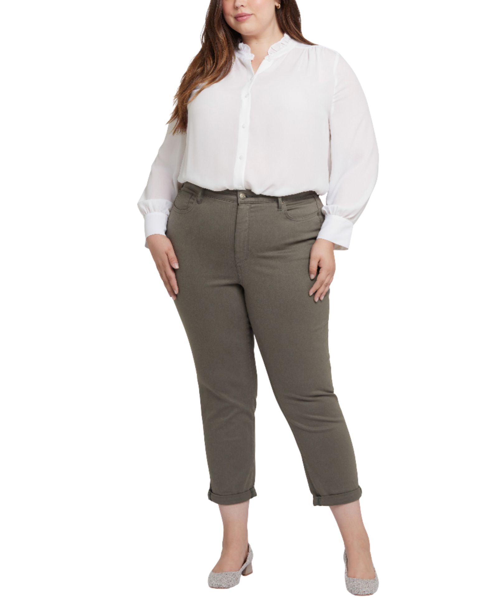 NYDJ Plus Size Margot Girlfriend Pull On Jeans