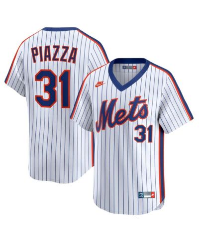 Nike Men's Mike Piazza White New York Mets Throwback Cooperstown Collection Limited Jersey