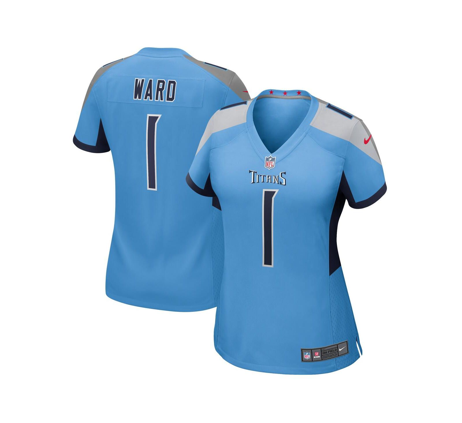 Nike Women's Cameron Ward Light Blue Tennessee Titans 2025 NFL Draft First Round Pick Game Jersey