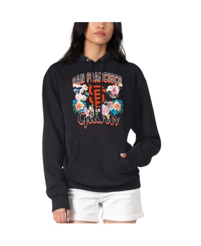 G-III 4Her by Carl Banks Women's Black San Francisco Giants Flowers Graphic Pullover Hoodie