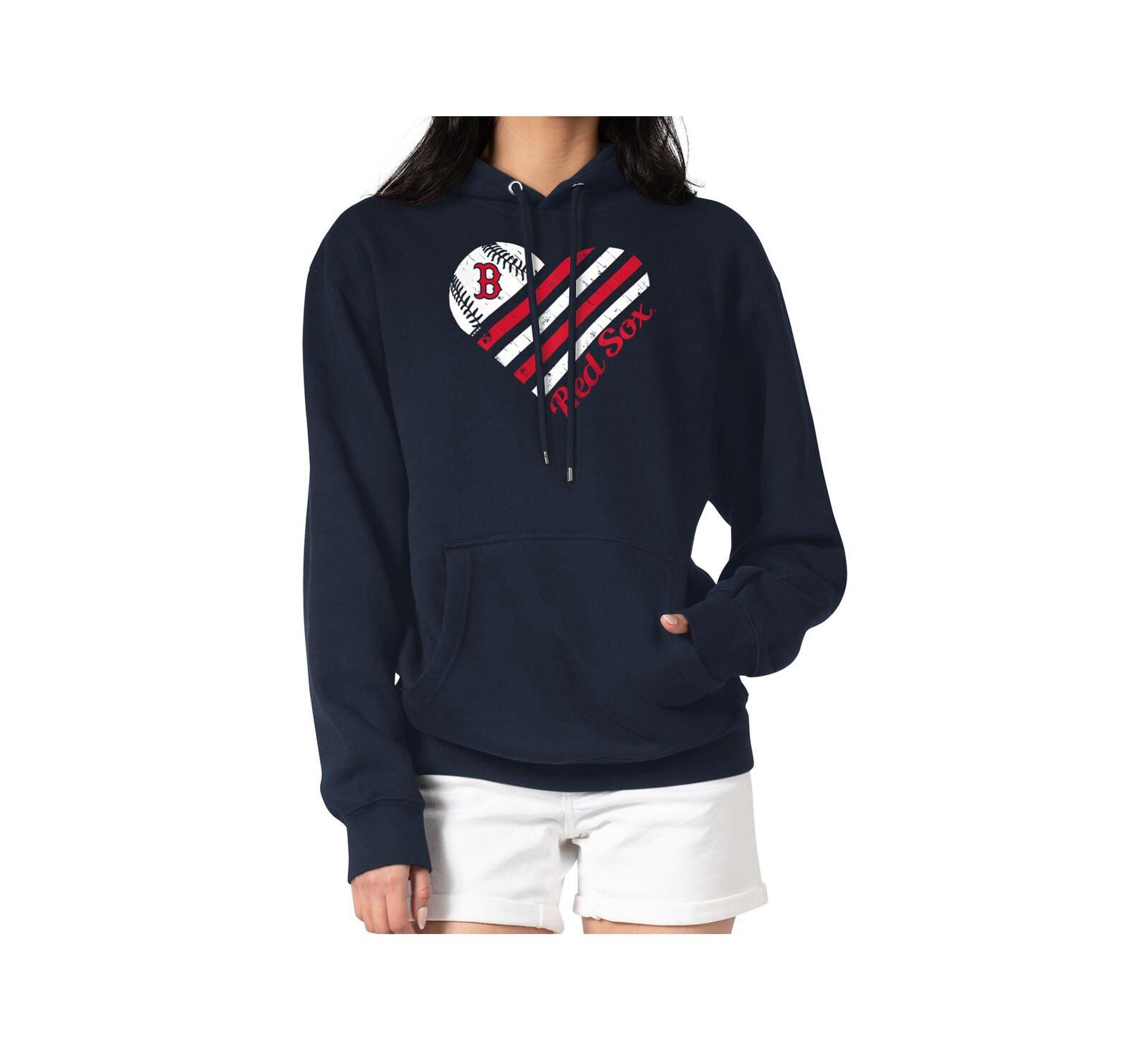 Женское худи G-III 4Her by Carl Banks Navy Boston Red Sox Heart Graphic Pullover