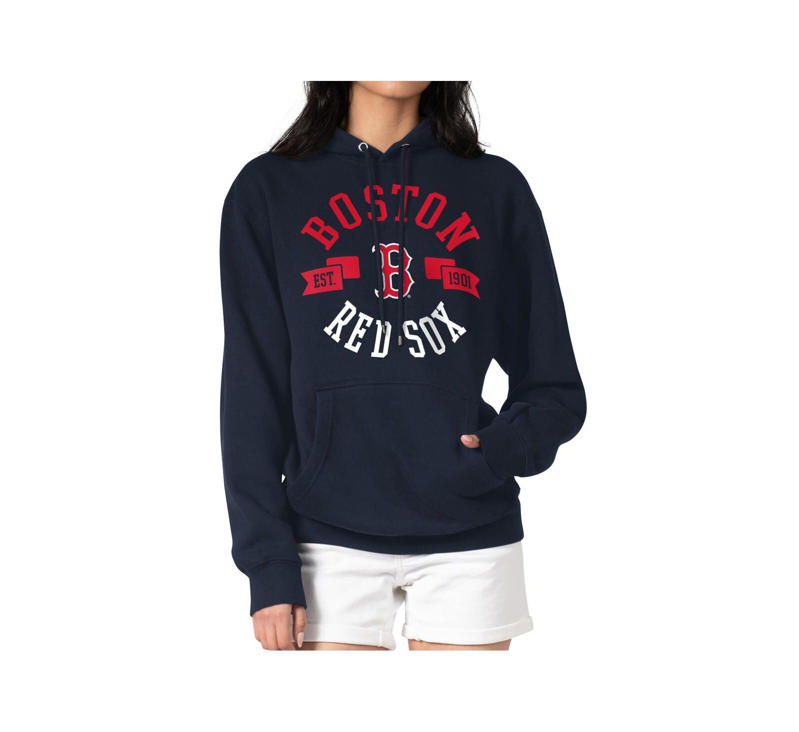 Женское худи G-III 4Her by Carl Banks Navy Boston Red Sox Round Team Pullover
