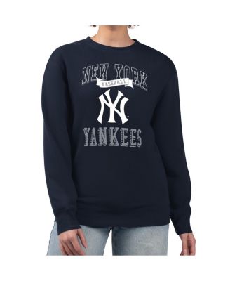 Женский свитшот G-III 4Her by Carl Banks Navy New York Yankees Team Logo Graphic Tri-Blend Fleece Pullover