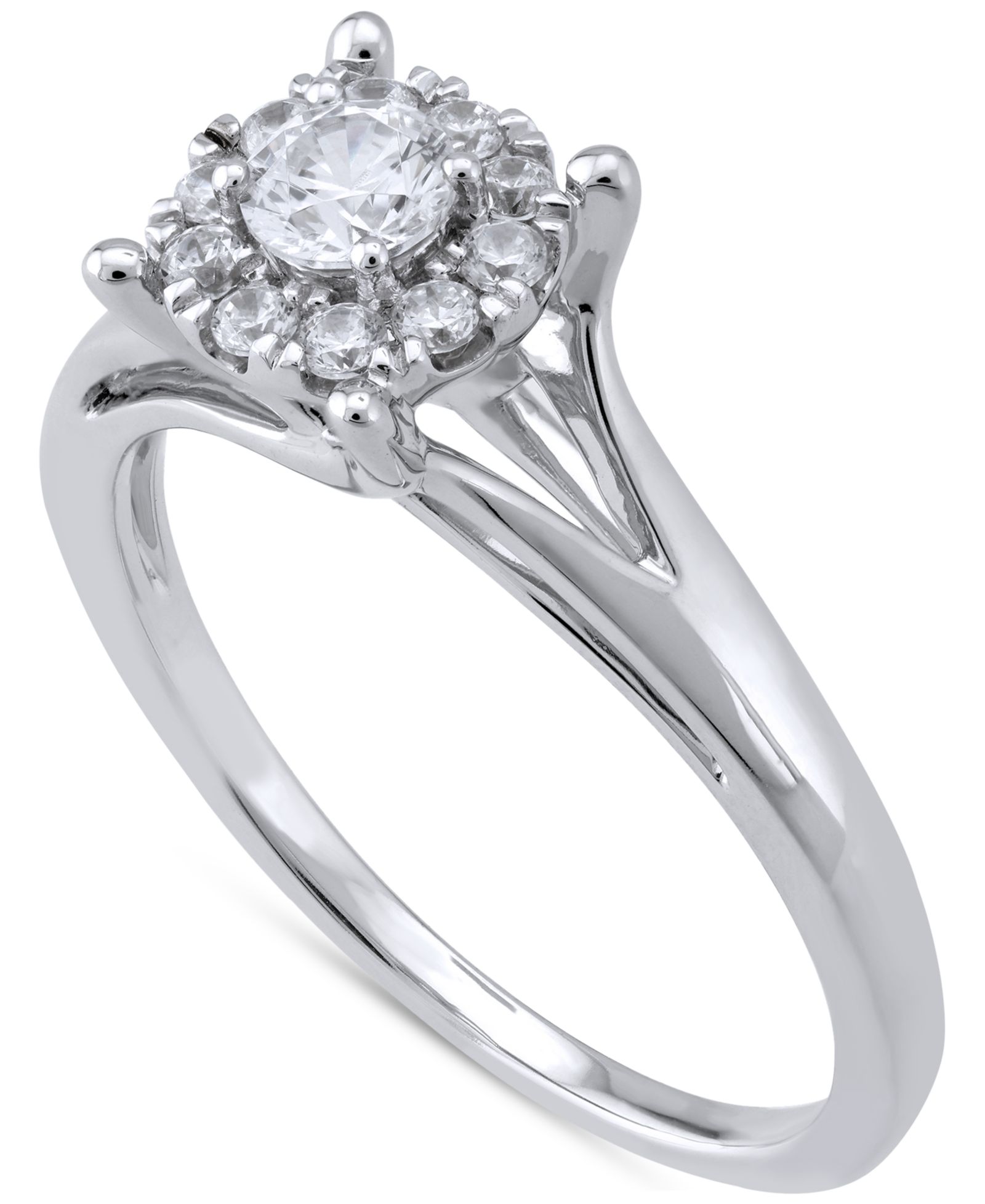 Diamond Halo Engagement Ring (1/3 ct. t.w.) in 14k Gold