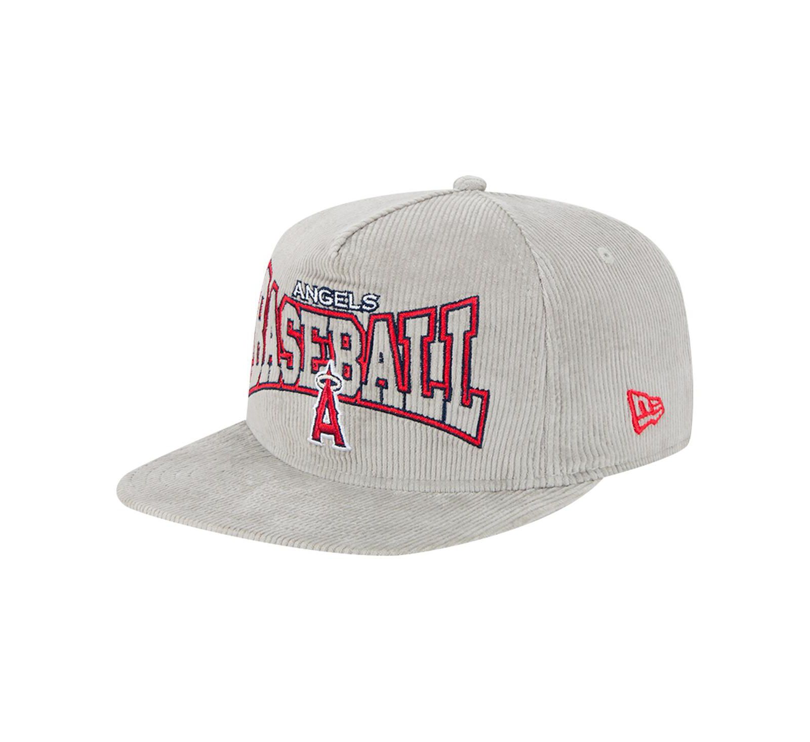 Мужская кепка New Era Los Angeles Angels, серая, вельветовая, snapback