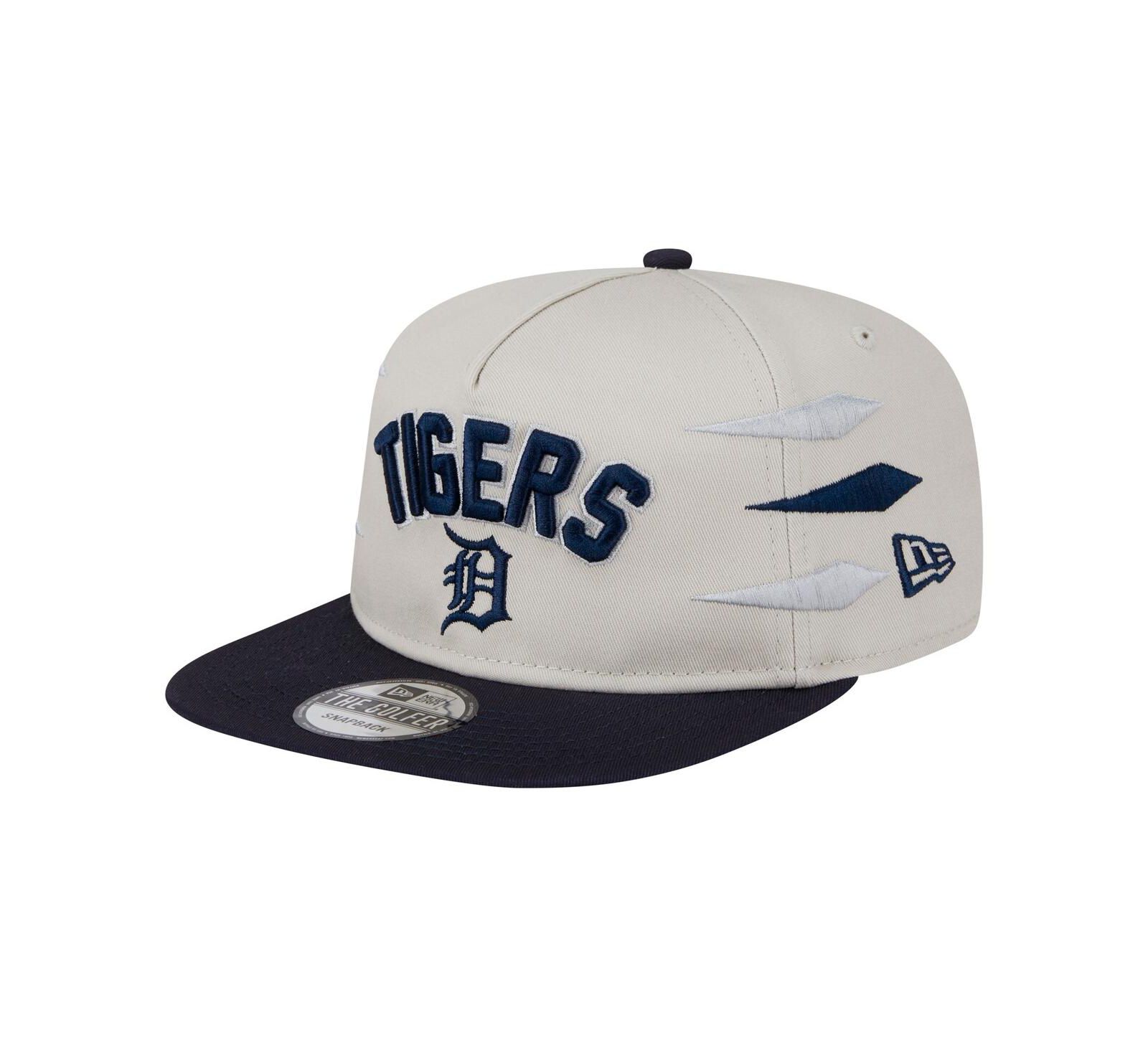 Мужская кепка New Era Cream Detroit Tigers Iron Golfer Snapback
