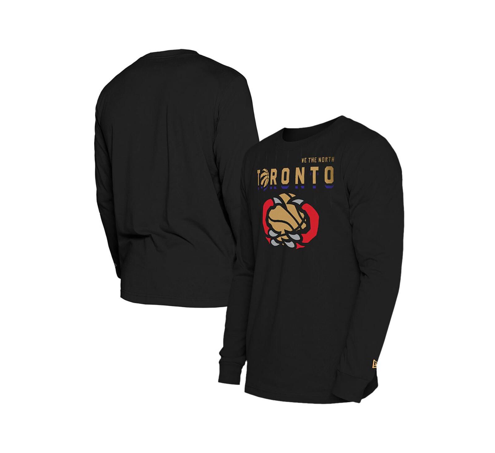 Мужская футболка с длинным рукавом New Era Black Toronto Raptors 2024/25 City Edition