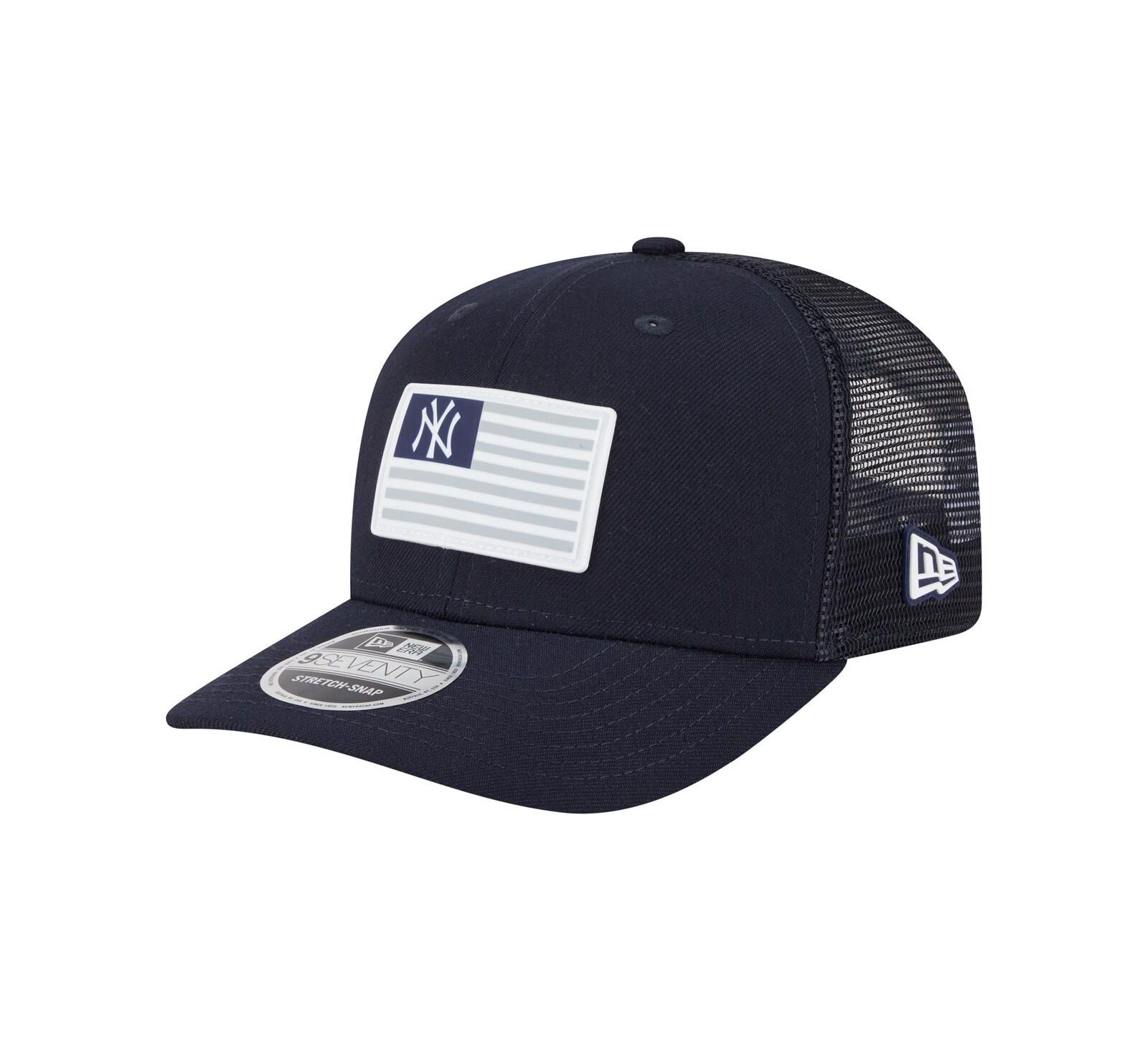 New Era Мужская темно-синяя кепка New York Yankees Flag 9SEVENTY Stretch-Snap