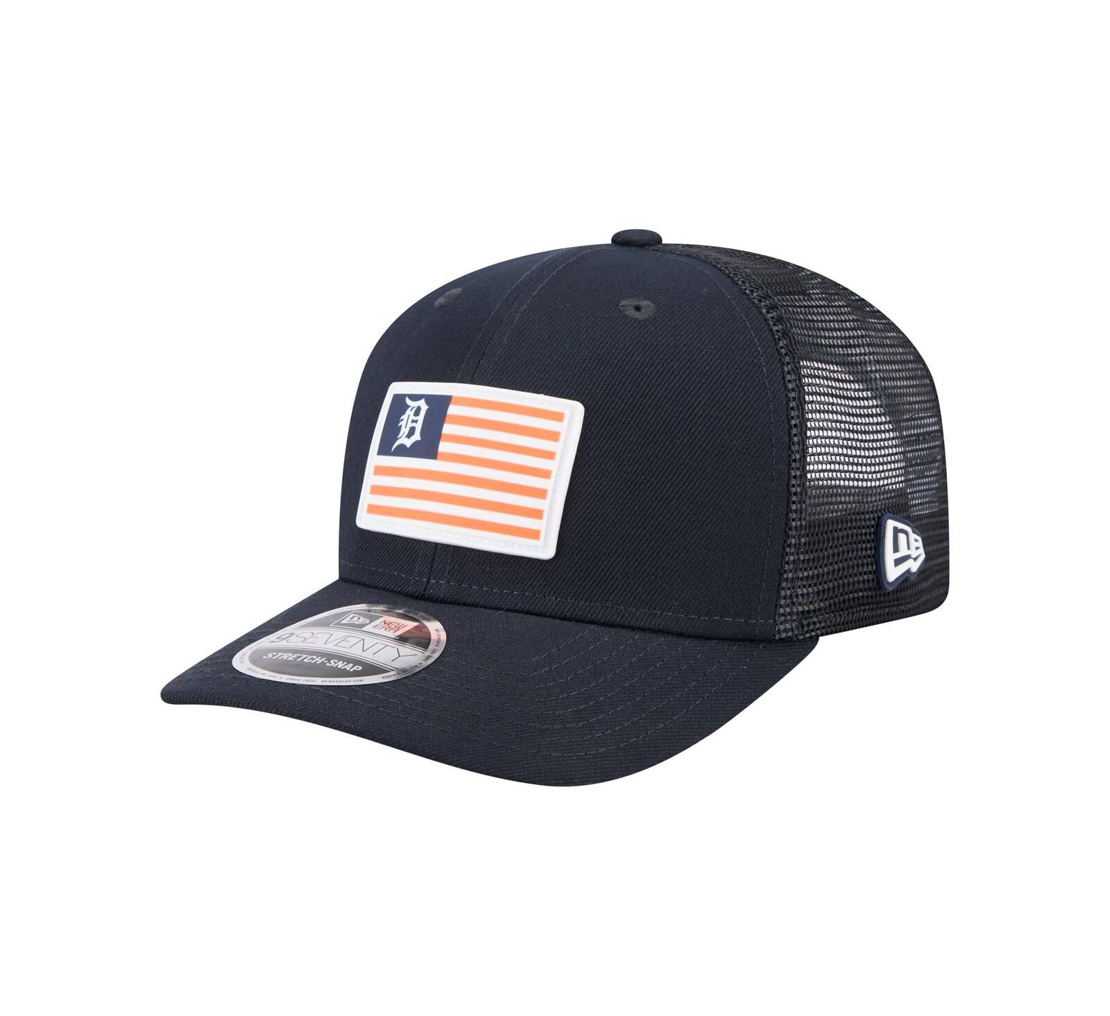 New Era Men's Navy Detroit Tigers Flag 9SEVENTY Stretch-Snap Hat
