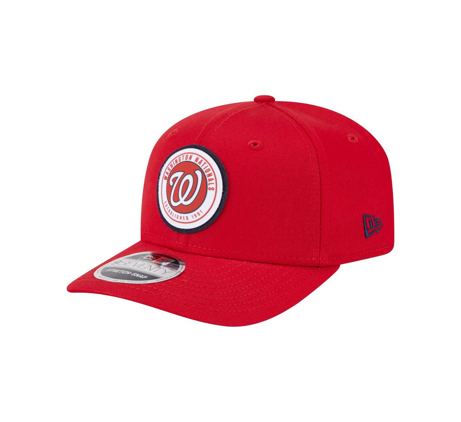 Мужская кепка New Era Red Washington Nationals Circle Patch 9SEVENTY Stretch-Snap