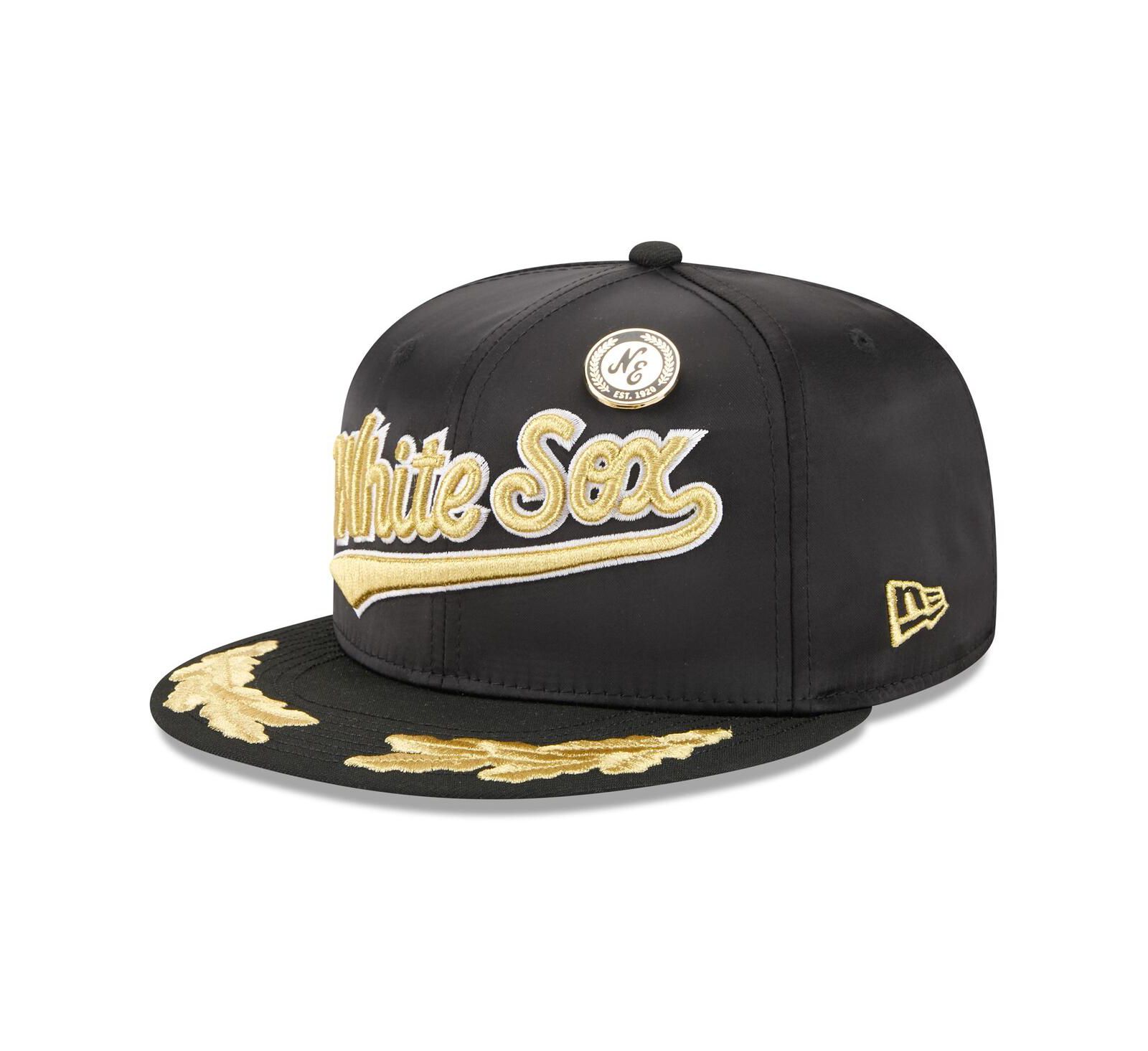 New Era Men's Black Chicago White Sox 2025 59FIFTY Day Gold Leaf 59FIFTY Fitted Hat