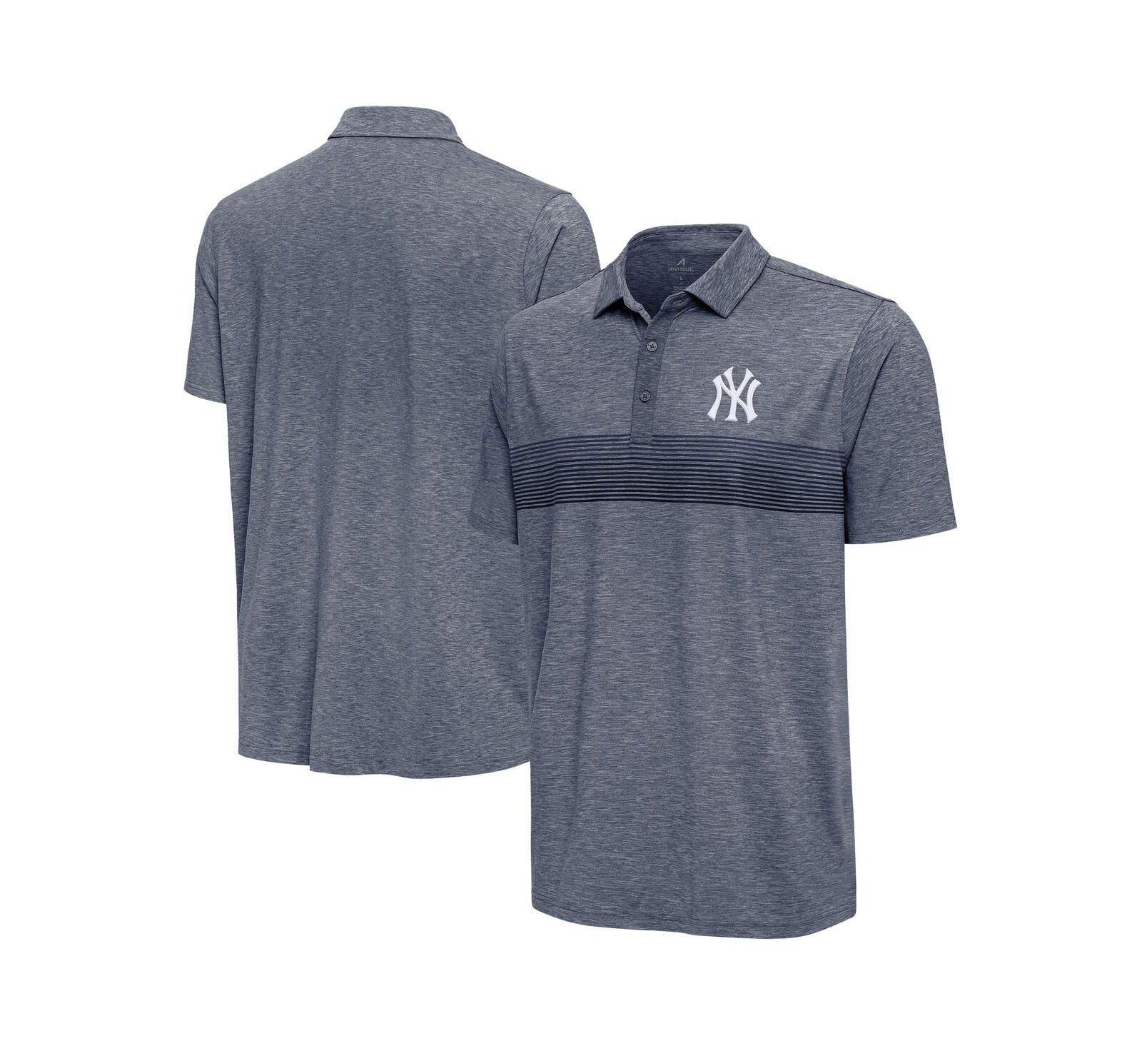 Мужская рубашка-поло Antigua New York Yankees Dashing в цвете Heather Navy