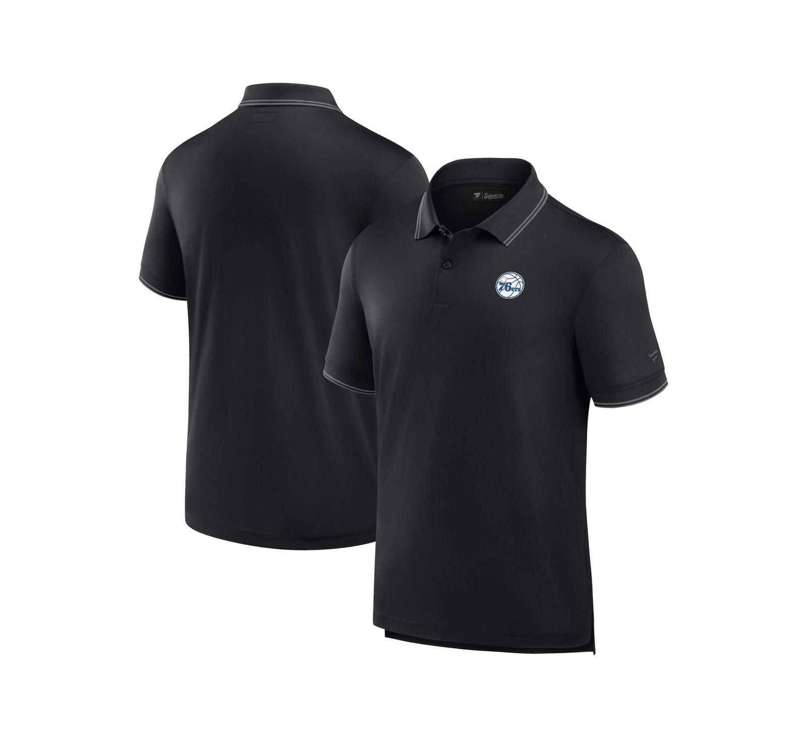 Fanatics Men's Black Philadelphia 76ers Front Office Pique Polo Shirt