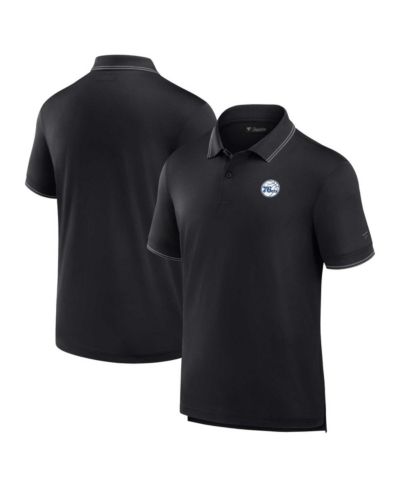 Fanatics Men's Black Philadelphia 76ers Front Office Pique Polo Shirt