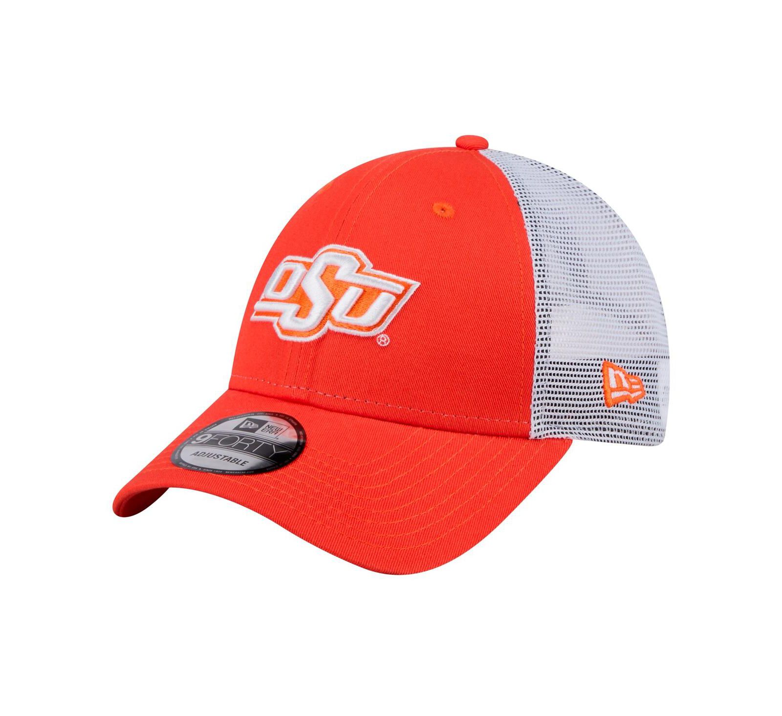 Мужская кепка New Era Orange Oklahoma State Cowboys Trucker 9FORTY Adjustable