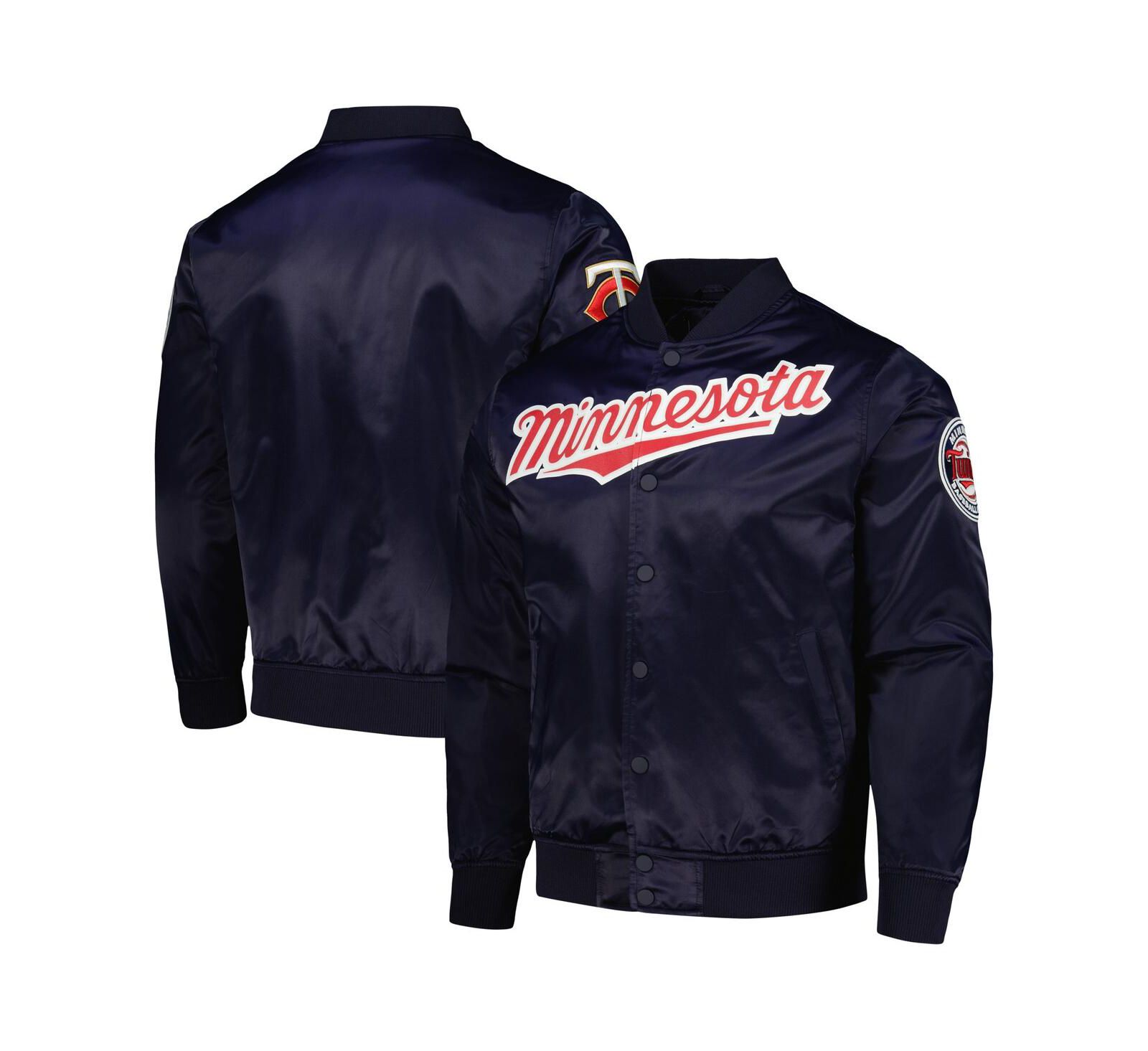 Pro Standard Men's Navy Minnesota Twins Wordmark Satin Full-Snap Jacket