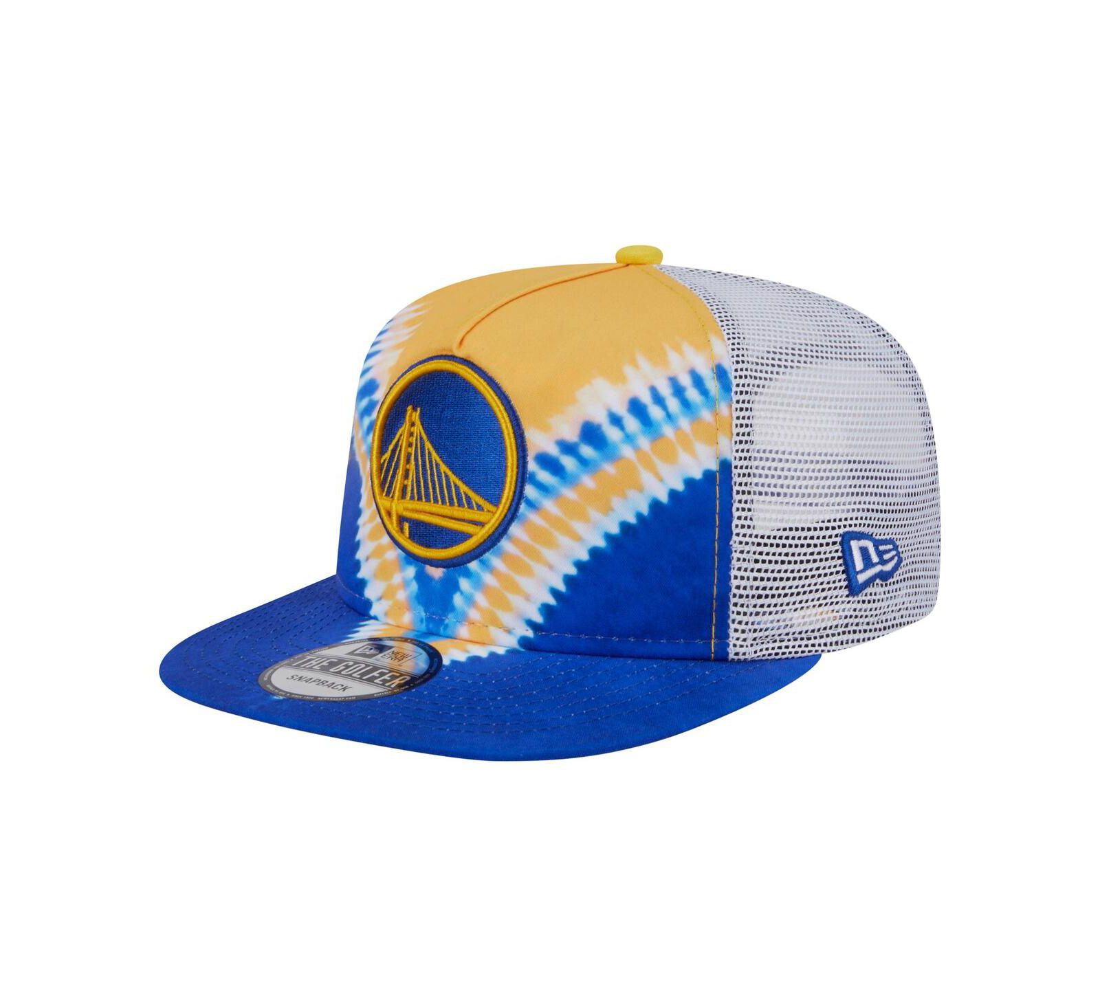 New Era Men's Royal/Gold Golden State Warriors Throwback Dye Golfer Snapback Hat