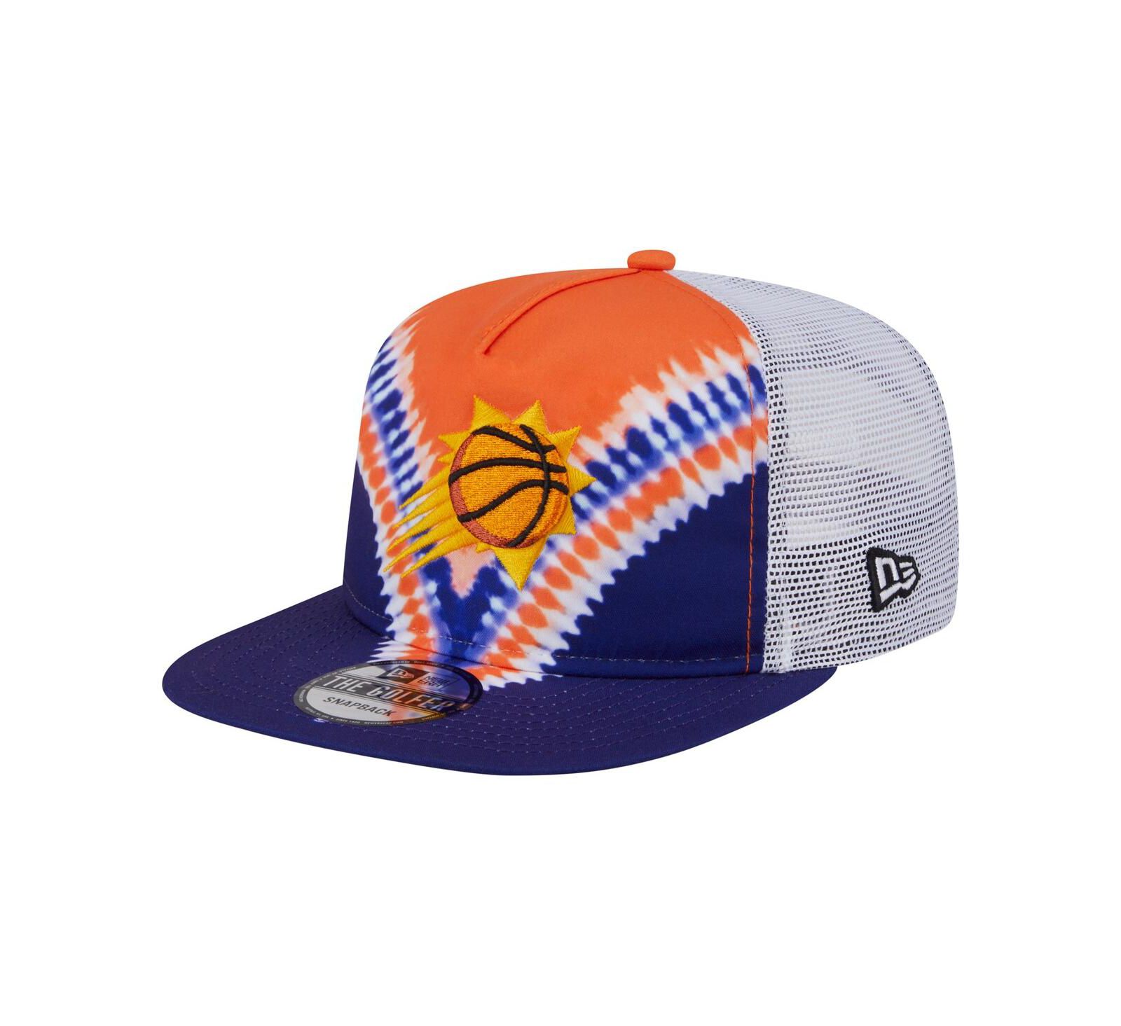 New Era Men's Purple/Orange Phoenix Suns Throwback Dye Golfer Snapback Hat