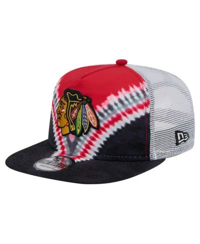 Мужская кепка New Era Black/Red Chicago Blackhawks Throwback V-Dye Adjustable Golfer Hat