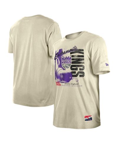 New Era Men's Cream Sacramento Kings Distressed Throwback Vintage Color Pack T-Shirt
