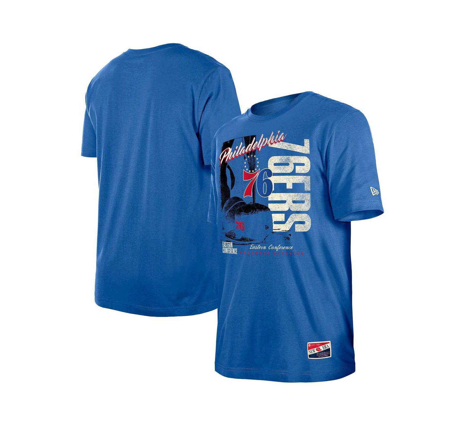 New Era Men's Royal Philadelphia 76ers Distressed Throwback Vintage Color Pack T-Shirt
