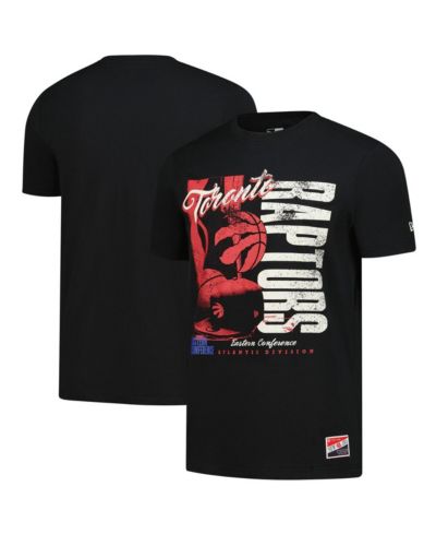 New Era Men's Black Toronto Raptors Distressed Throwback Vintage Color Pack T-Shirt