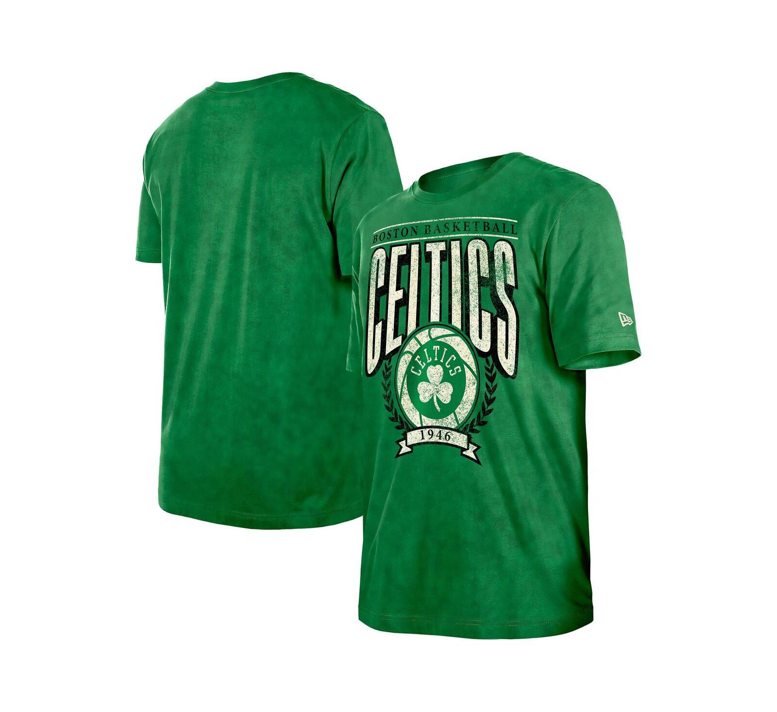 Мужская футболка New Era Kelly Green Boston Celtics Throwback Vintage Boxy Mineral Wash