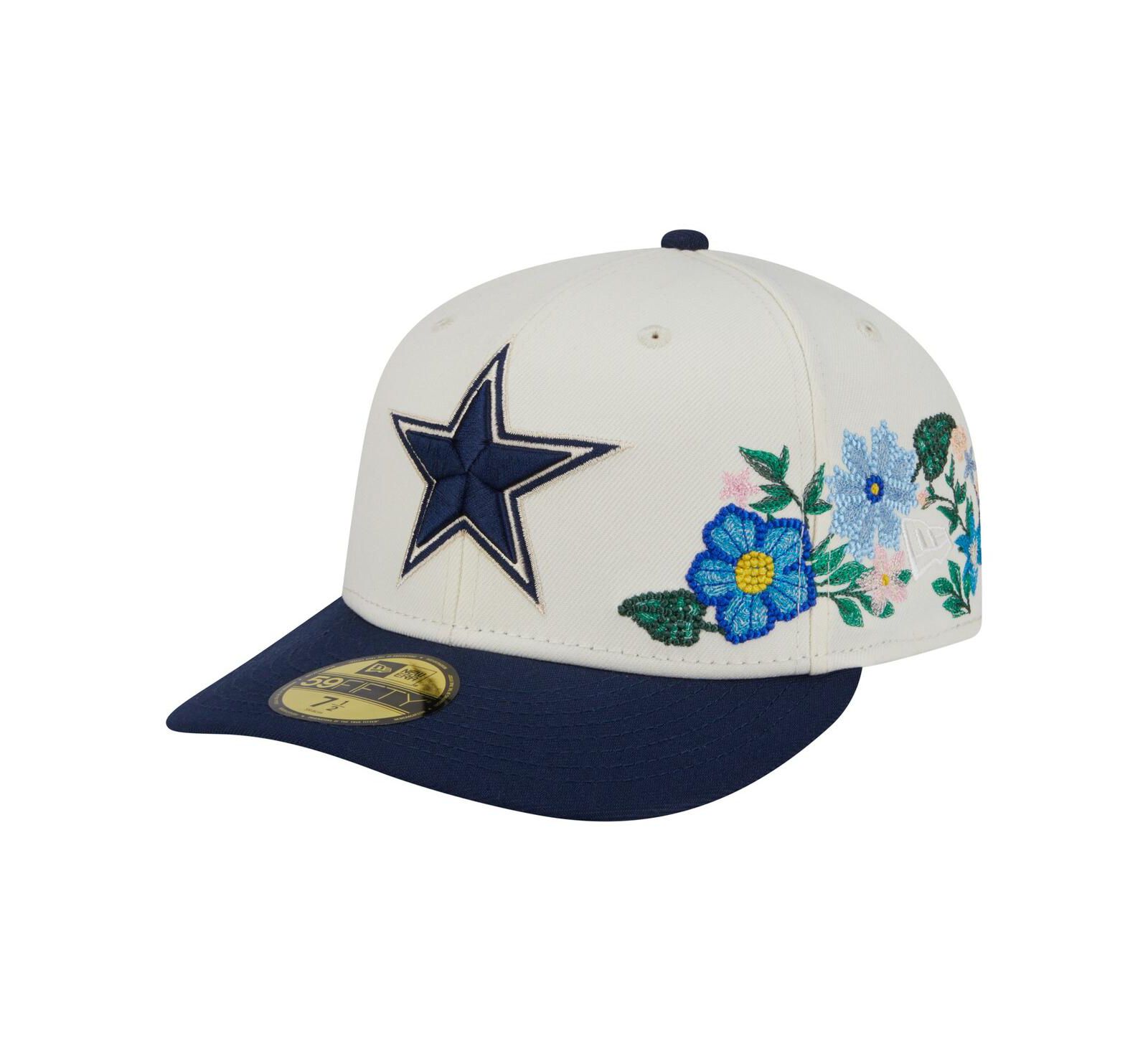 New Era Men's Cream/Navy Dallas Cowboys Tonal Florals 59FIFTY Fitted Hat
