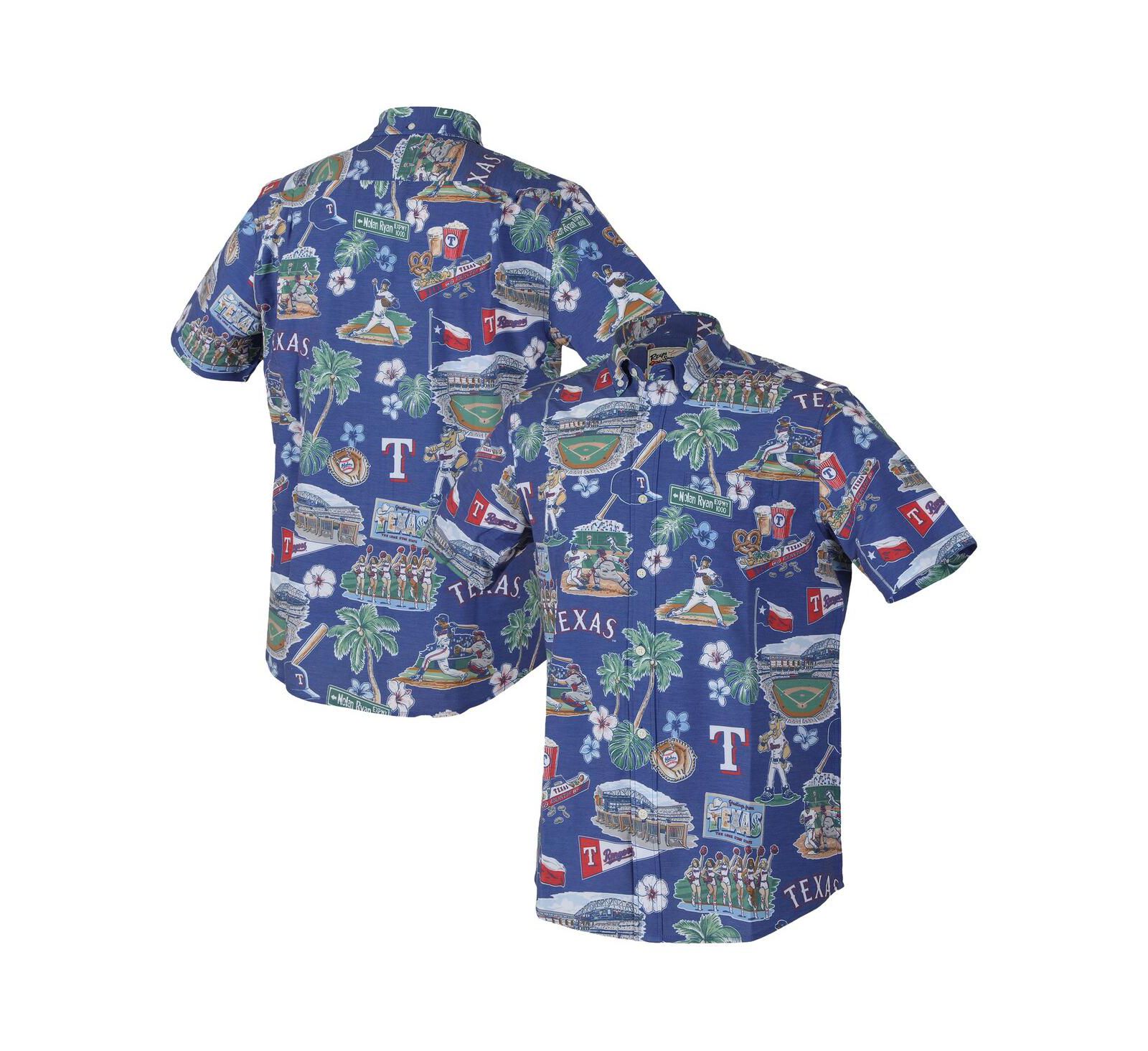 Reyn Spooner Men's Royal Texas Rangers Scenic Tri-Blend Performance Button-Up Shirt