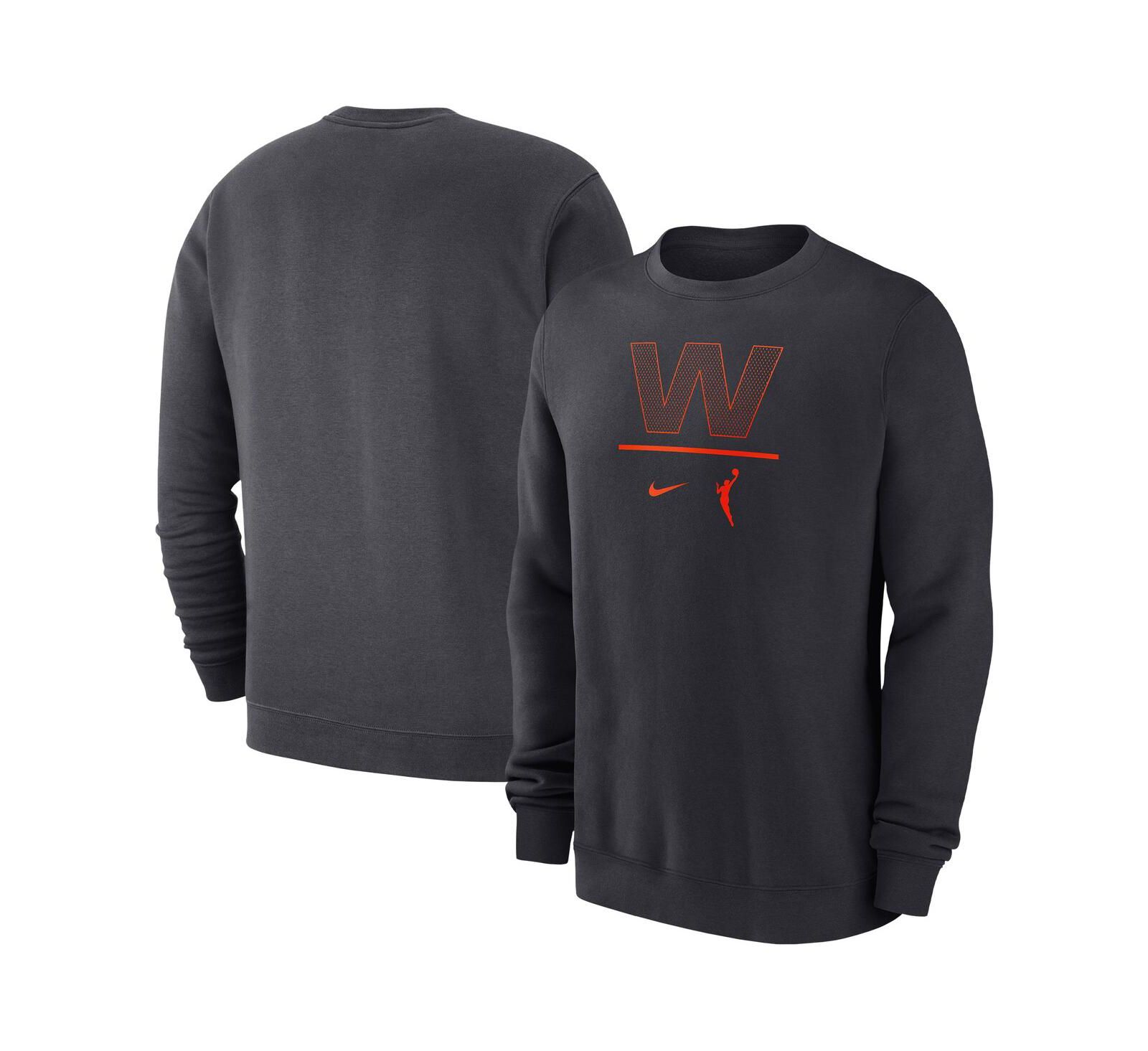 Nike Men's Anthracite WNBA Logo Woman Club Fleece Pullover Sweatshirt