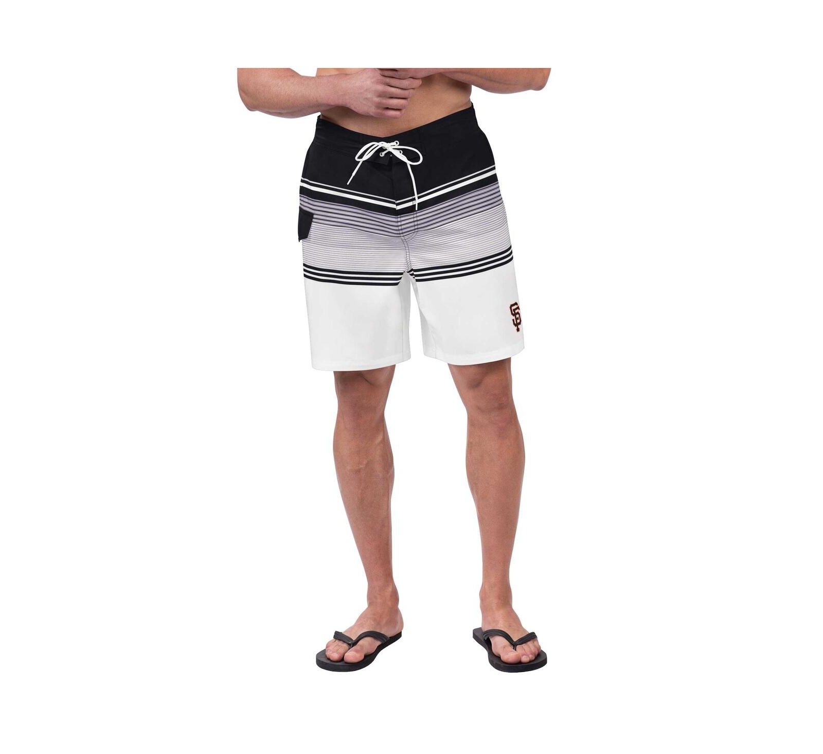G-III Sports by Carl Banks Men's Black/White San Francisco Giants Jump Shot Volley Board Shorts