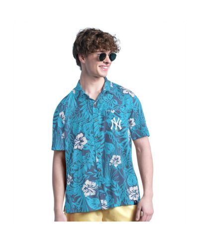 Margaritaville Men's Navy New York Yankees Palm Shade Party Button-Up Shirt