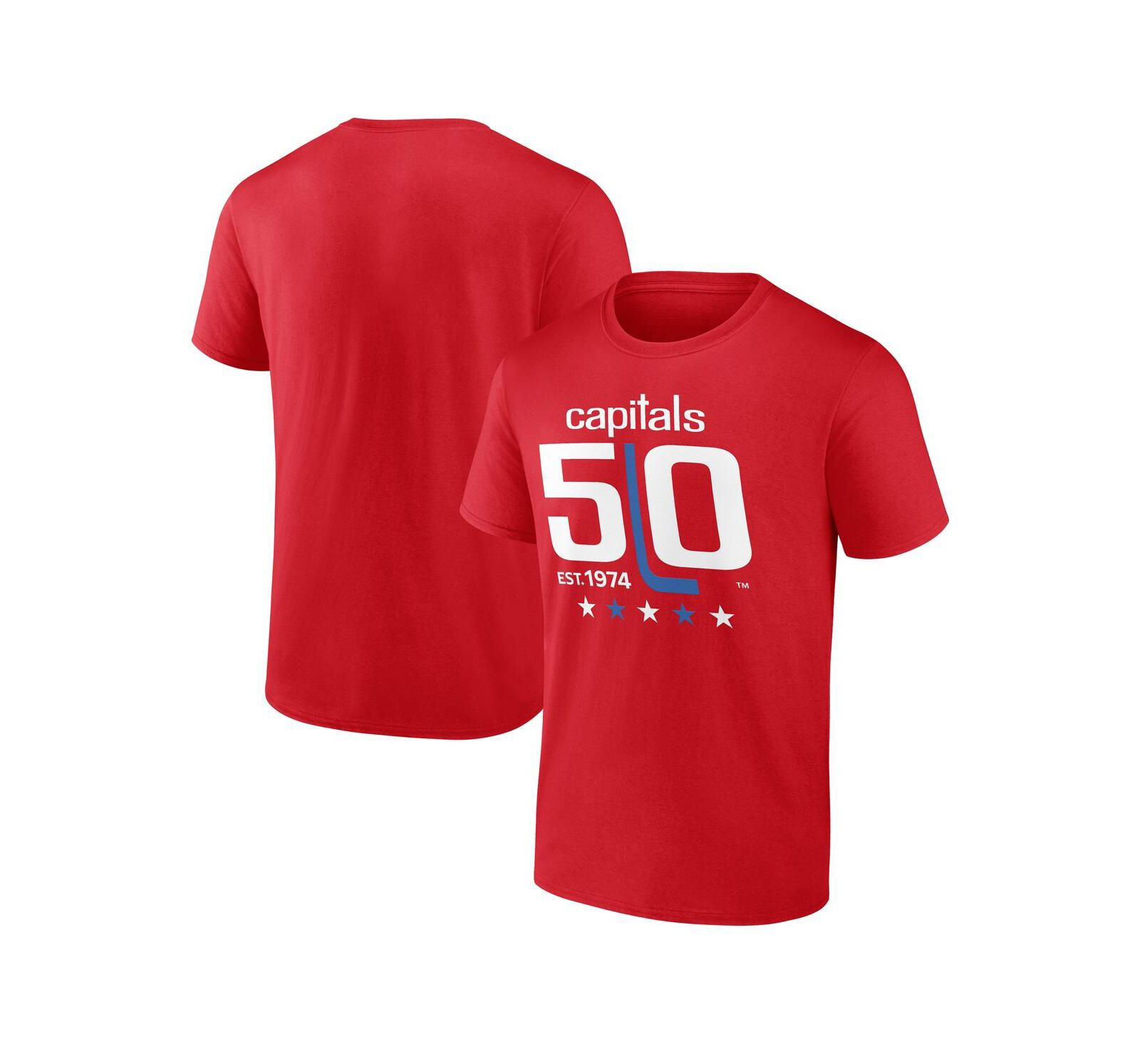 Мужская футболка Fanatics Mto Label Washington Capitals 50th Anniversary, красная