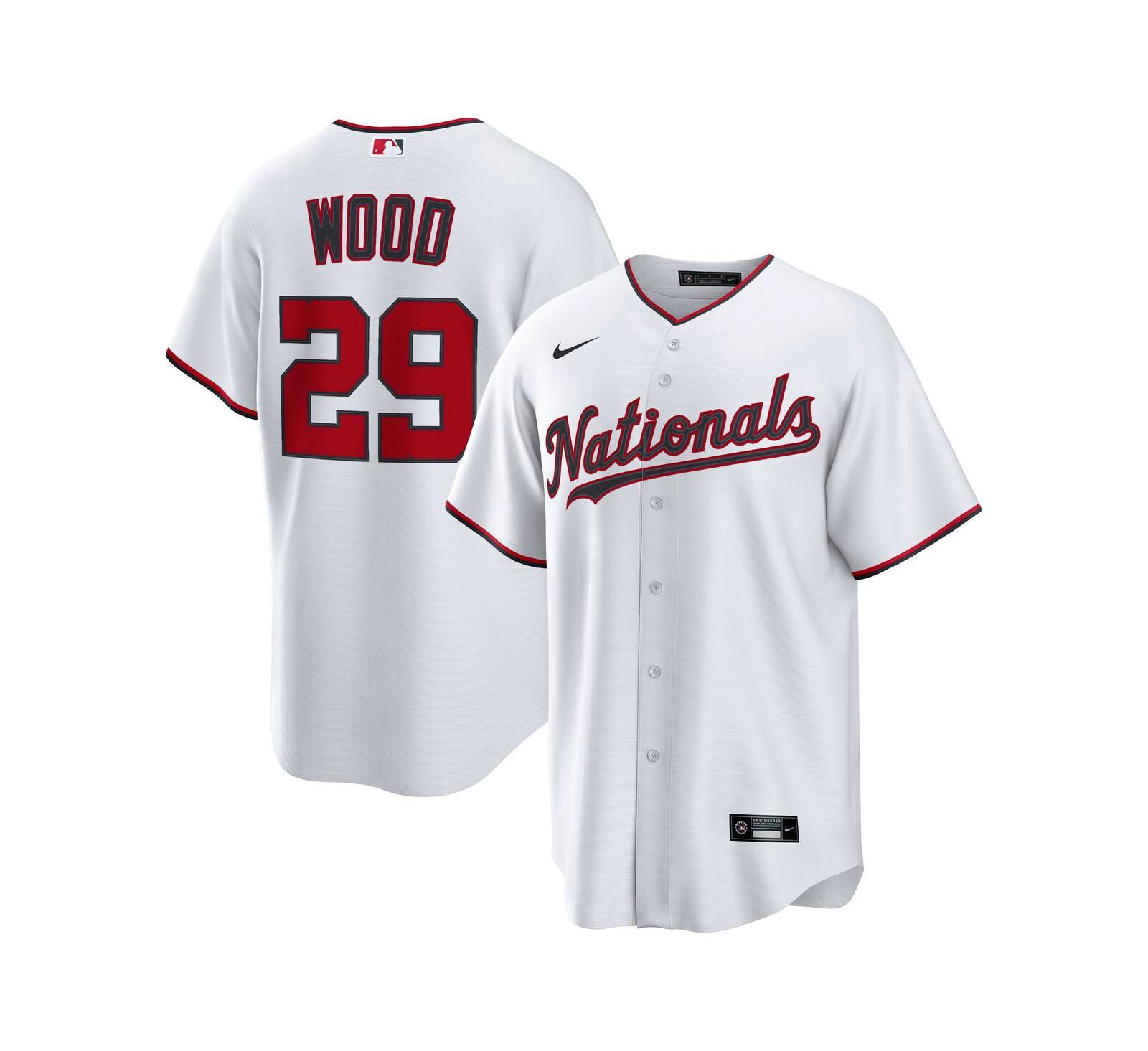 Мужская джерси Nike James Wood Washington Nationals Home Replica 2.0 Player White