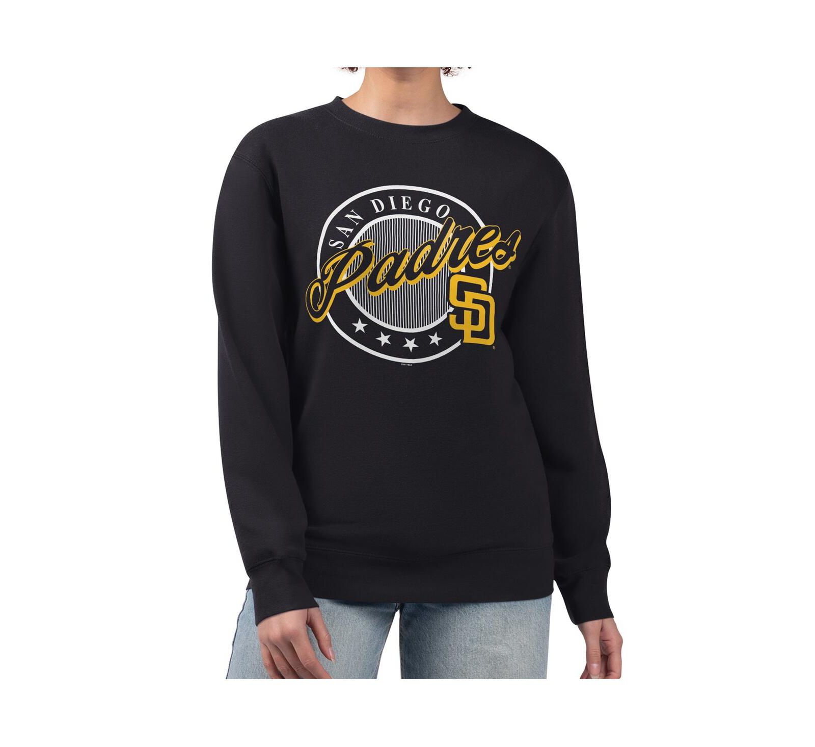 Женская толстовка G-III 4Her by Carl Banks Black San Diego Padres Pinstripe Circle Team Fleece Pullover