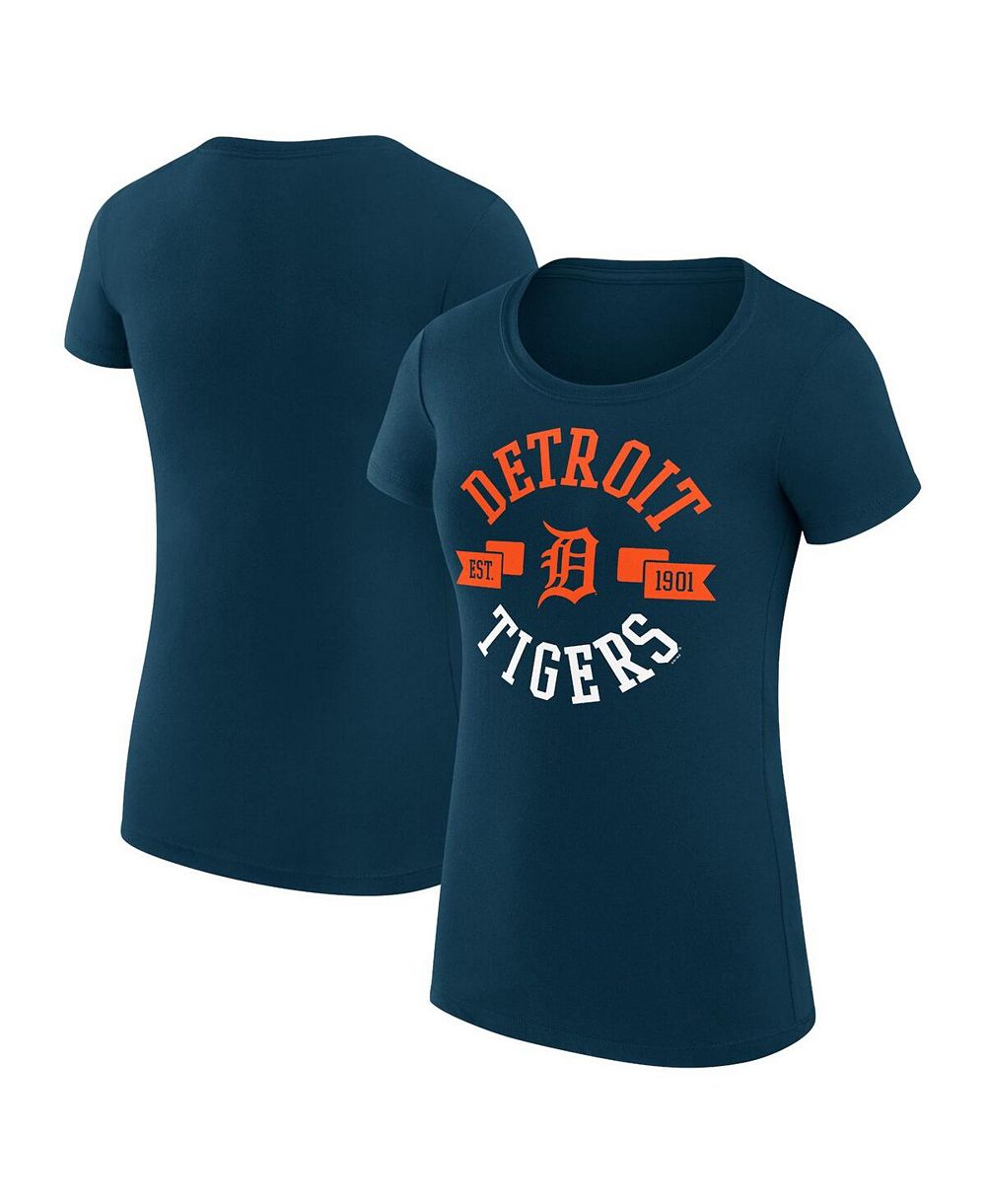 Женская приталенная футболка G-III 4Her by Carl Banks Navy Detroit Tigers City Graphic