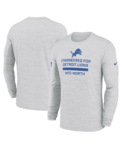 Nike Men's Ash Detroit Lions Sideline Velocity Performance Long Sleeve T-Shirt