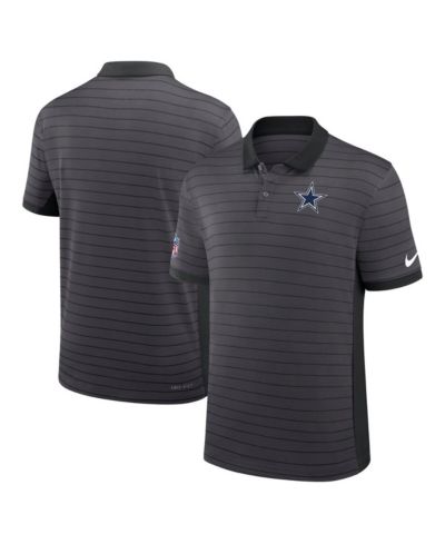Мужская рубашка-поло Nike Gray Dallas Cowboys Sideline Victory Stripe Performance