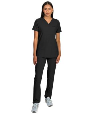 Medgear Women's Liliana with 4-Pocket Top and Slim Straight Leg Pants Scrubs Set