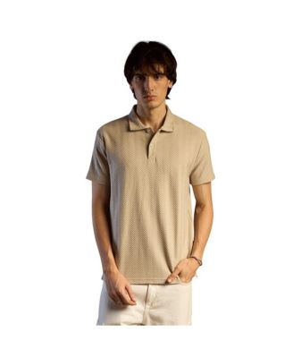 Cahoot Men's Saltbox Beige Chevron Polo T-Shirt